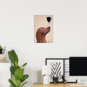 Red Setter Dog Au Vin Poster (Thuiskantoor)