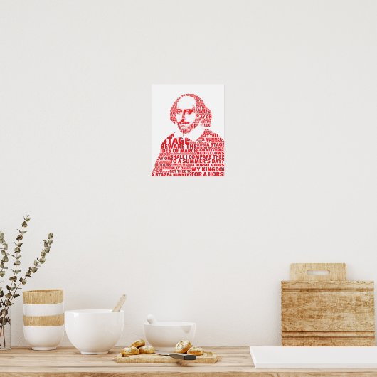 Red Shakespeare tekstontwerp Poster (Keuken)