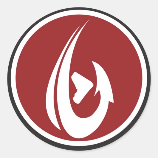 Red ShamHook Ronde Sticker (Voorkant)