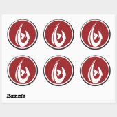 Red ShamHook Ronde Sticker (Vel)