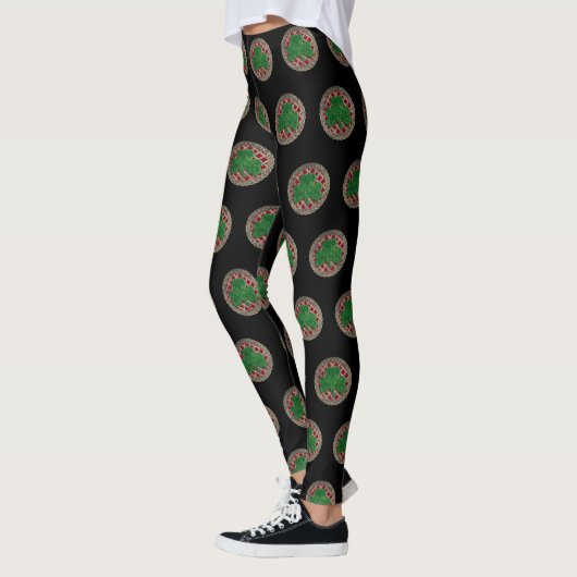 Red Shamrock on Celtic Knots Leggings (Links)