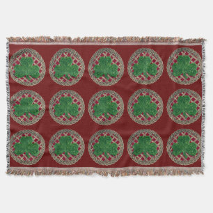 Red Shamrock on Celtic Knowand Throw Blanket Deken
