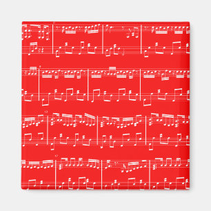 Red Sheet Music Magnet Magneet