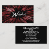 Red Shining Star Welder Carte de visite (Devant / Derrière)