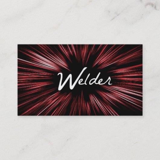 Red Shining Star Welder Carte de visite (Devant)