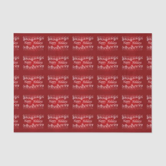 Red Shining Stars Happy Holiday Tissue Paper Tissuepapier (Voorkant)