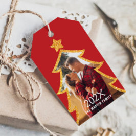Red Shiny Christmas Tree Personalized Photo Cadeaulabel