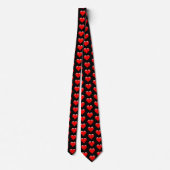 Red Shiny Hearts Valentijn Necktie Stropdas (Achterkant)