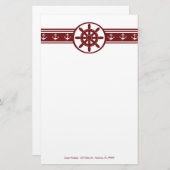 Red Ships Wiel Personalized Stationery Briefpapier (Voorkant / Achterkant)