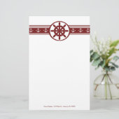 Red Ships Wiel Personalized Stationery Briefpapier (Staand voorkant)