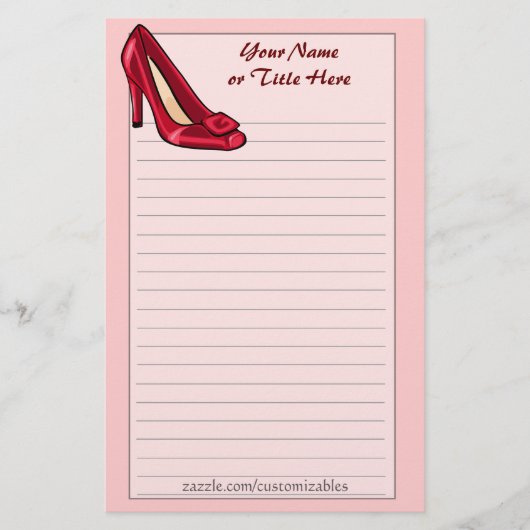 Red Shoe Stationery Briefpapier (Voorkant)