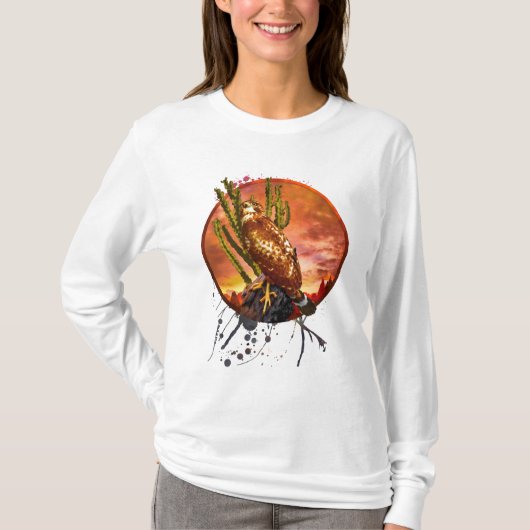 Red Shoulged Hawk LAATSTE DESERT LIGHTS T-Shirt (Voorkant)