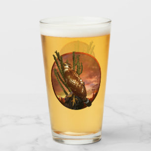 Red Shoulked Hawk LAATSTE DESERT LIGHTS Glas