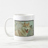 Red Siberian Husky Koffiemok (Links)