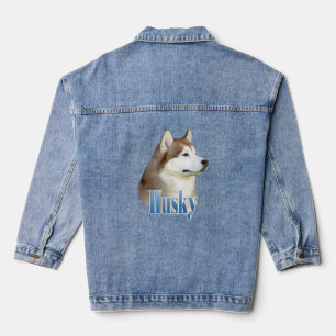 Red Siberian Husky Naam Denim Jacket