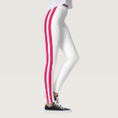 Red Side Stripe White Leggings Choose Your Colors (Droite)