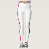 Red Side Stripe White Leggings Choose Your Colors (Devant)