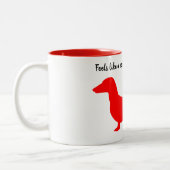Red Silhouette Dachshund Mok (Links)