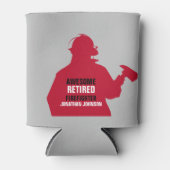 Red Silhouette Persoonlijke brandweerman in ruste Blikjeskoeler (Voorkant)