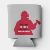 Red Silhouette Persoonlijke brandweerman in ruste Blikjeskoeler (Achterkant)