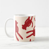 Red Silhouette Sock Monkey Print Koffiemok (Links)