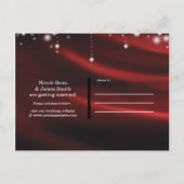 Red Silk & Sparkle Glam Save the Date Aankondigingskaart (Achterkant)