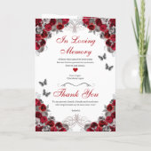 Red Silver Butterfly Quinceanera-programma (Achterkant)