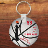Red Silver Cheap Gift Ideeën voor Basketball-spele Sleutelhanger (Voorkant)