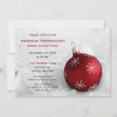 Red Silver Festive Corporate-feestdag nodigt u uit Kaart (Voorkant)