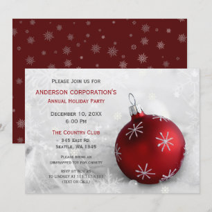 Red Silver Festive Entreprise fête Invitation