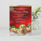 Red Silver Gold Holly Baubles kerst nieuw Kaart (Staand voorkant)