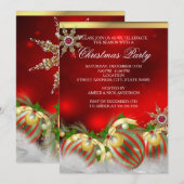 Red Silver Gold Holly Baubles kerst nieuw Kaart (Voorkant / Achterkant)