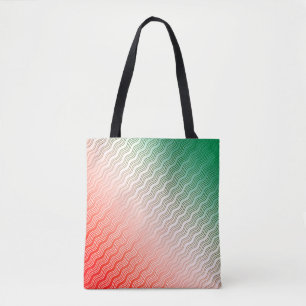 Red Silver Green Wavy Stripes Draagtas