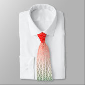 Red Silver Green Wavy Stripes Stropdas (Gebonden)