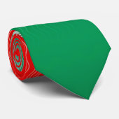 Red Silver Green Wavy Stripes Stropdas (Opgerold)