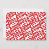 Red & Silver Grey 3 Photo Graduation Invitation (Dos)