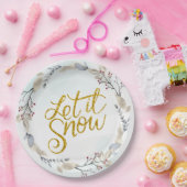 Red, Silver Merry-kerstkranen Papieren Bordje (Feest)