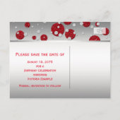 Red Silver Save the Date Briefkaarten (Achterkant)