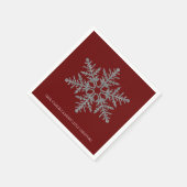 Red Silver Snowflake Servet (Hoek)
