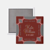 Red Silver Sparen de Datum Magnet van het Lace Magneet (Voorkant / Achterkant)