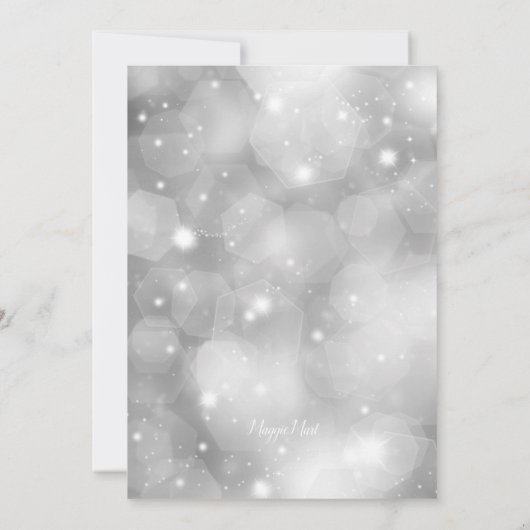 Red Silver String Lights Kerstdiner Party Kaart (Achterkant)