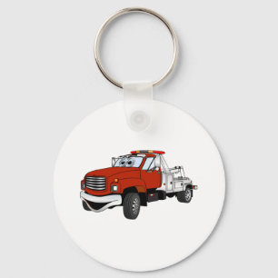 Red Silver Tow Truck Cartoon Sleutelhanger