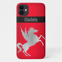 RED SILVER UNICORN IPHONE-HOESJE aanpasbaar