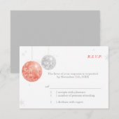 Red Silver White Kerstbruiloft RSVP (Voorkant / Achterkant)