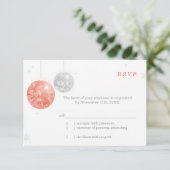Red Silver White Kerstbruiloft RSVP Kaartje (Staand voorkant)