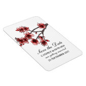 Red Simple Cherry Blossom bespaart de datum Magneet (Rechterzijde)