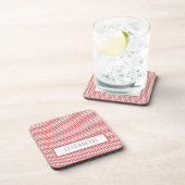 Red Simple Chevron Beverage Coaster Bier Onderzetter (Rechterzijde)