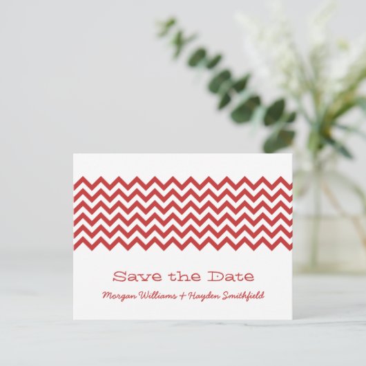 Red Simple Chevron Enregistrer la carte postale Da (Debout devant)