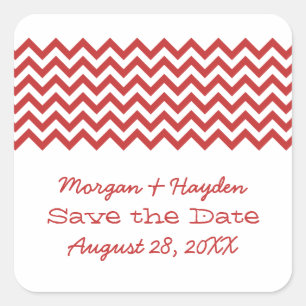 Red Simple Chevron Enregistrer les stickers Date
