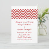 Red Simple Chevron Save the Date Invite (Staand voorkant)